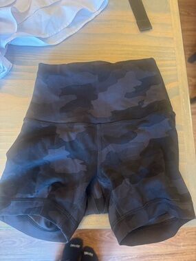 High-Waist Camouflage Black Women’s Workout Shorts